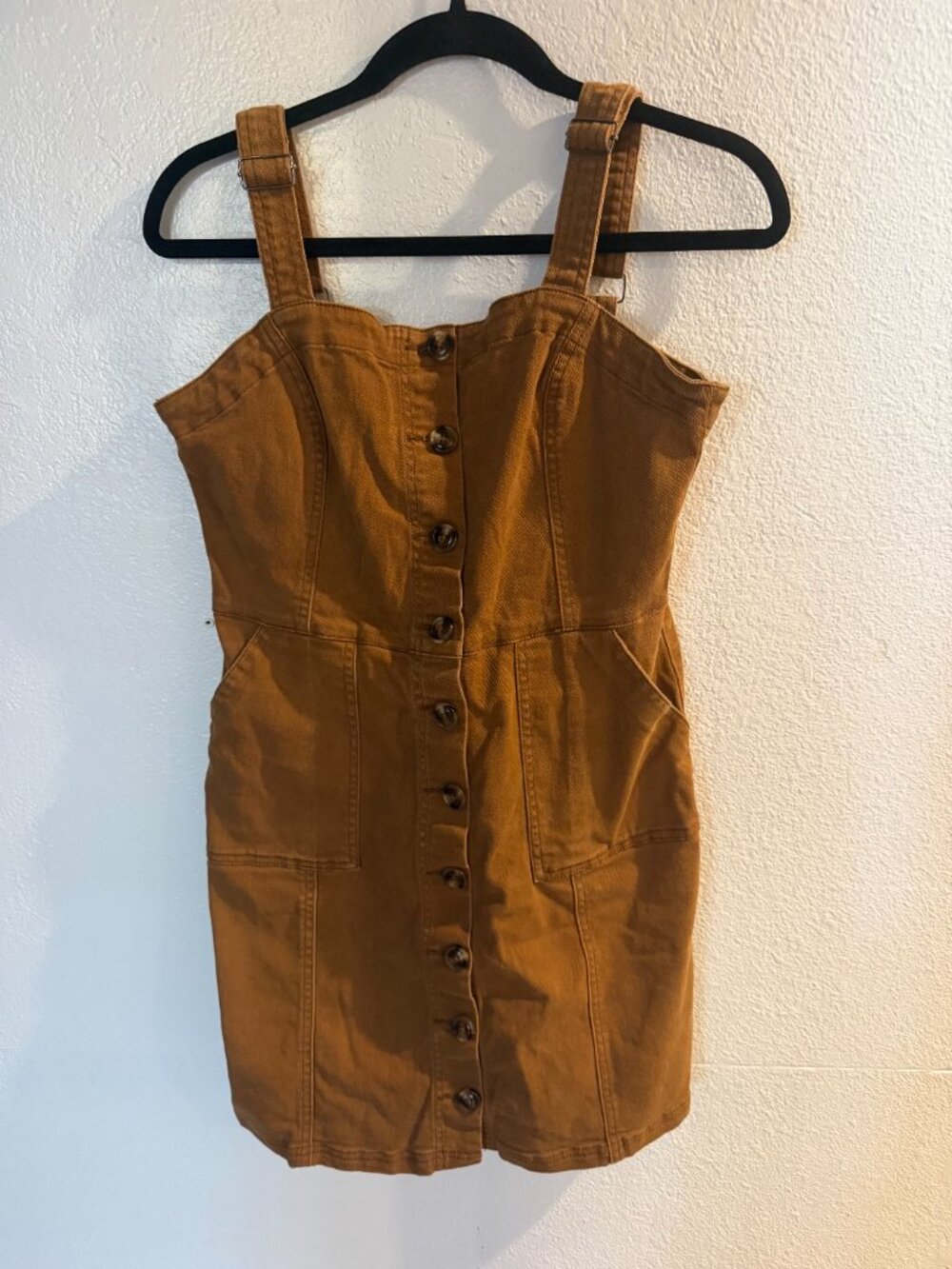 Altar'd State Brown Denim Overall Style Dress Size M